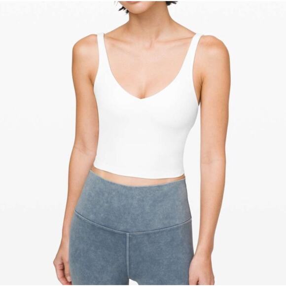 Lululemon Align crop tank in white size 8 built in bra - Picture 2 of 14